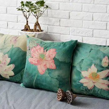 Kinijos Retro Šiuolaikinės Lotus pagalvę ,Gėlės, pagalvės, pagalvėlės ,vestuvių užvalkalas, vestuvių namų dekoro pagalvėlės