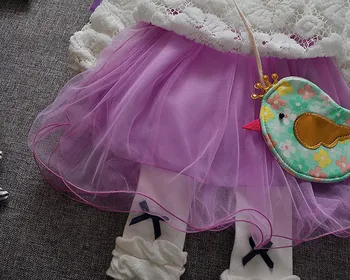 Korėjos Rudens Stiliaus Kūdikių Suknelė Stilingas Kūdikių Mergaičių Grupė Nėrinių ilgomis Rankovėmis O-kaklo Princess Tutu Suknelė Drabužius verjaardag meisje