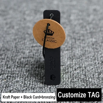 Kraft Popierius+Black Card+įdegio+šilkografija+sudėtingas Customiz Raidžių Logotipas Pakabinti tegus Logotipas Drabužio Etiketė nemokamai eilutė individualų