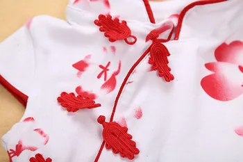 Kūdikių Drabužiai Kinijos Liaudies Stiliaus Cheongsam Jumpsuit Medvilnės Baby Vasaros Plonas Moterų Siamo Drabužiai Mergaitėms Rankovių Bodysuit
