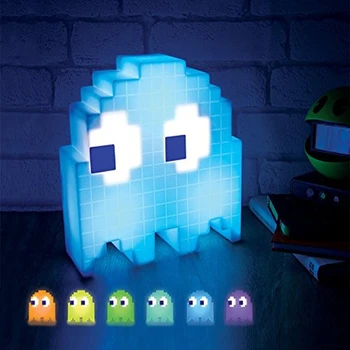 LED Nakties Šviesos Pacman Animacinių filmų USB Pikselių Naktį Lempa, Spalva Keičiasi LED Naktiniai Luminarias Vaikų Miegamasis Dvasios šviesos Vaikai Žaislas