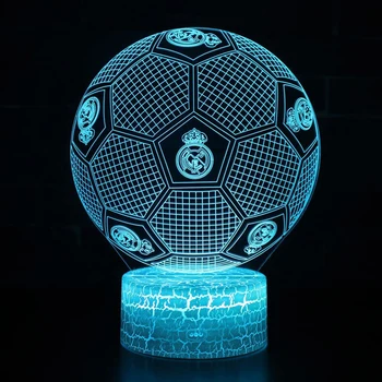LED Stalo Lempa Vaikų Gimtadienio, Kalėdų Dovanos, 7 Spalvų USB Kreko Touch Black Futbolo Šviesos Miegamojo Lovos Apdailos Creativ