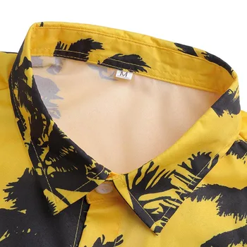 Ledo vasaros kokoso spausdinti vyriški trumpomis Rankovėmis Marškiniai plonas ir universalus, geltona pažintys tendencija prekės žavesio asmenybė