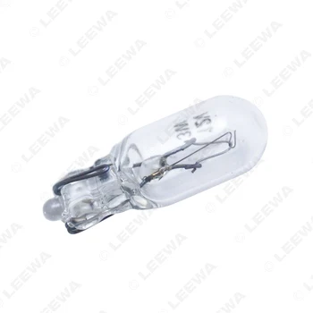 LEEWA 50pcs Šiltai Balta Automobilio T6.5 12V 3W Pleišto Halogeninės Lemputės Išorės Halogeninės Lempos, Pakeisti prietaisų Skydelio Lemputės Šviesos #CA1316