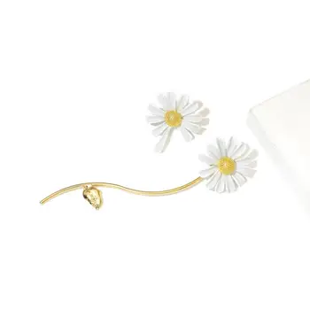Lifefontier Korėjos Stiliaus Mielas Daisy Gėlių Stud Auskarai Moterims Vasaros Emalio Gėlių Kutas Auskarai Papuošalai Femme Brincos