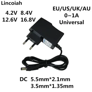 Lincoiah 4.2 V 8.4 V 12,6 V 16.8 V 1A (1000MA AC/DC Adapteris, Maitinimo 4.2 8.4 12.6 16.8 V Voltų kroviklis 18650 ličio baterija