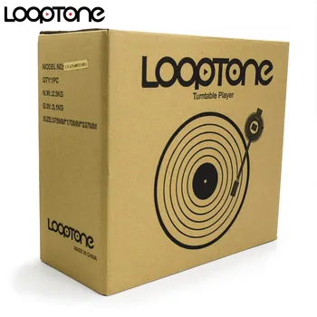 LoopTone 3-Pavarų Klasikinis Fonografo Patefono Diržas-pasukamosios Vinilo LP Grotuvas W/ 2 Built-in Stereo Garsiakalbiai