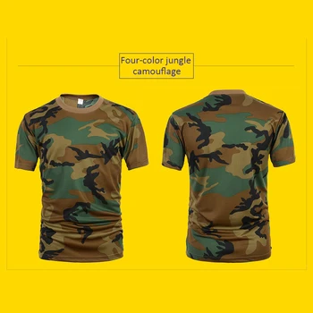 M-3XL Vyrų Camo Kovoti su Tactical Marškiniai, Karinės Armijos Marškinėliai trumpomis Rankovėmis Quick Dry T-Shirt Kamufliažas Lauko Medžioklės Marškinėliai