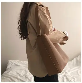 Mados kibirą, maišą paprastas didelės pu odos vienos pečių moterų rankinės moterų composite maišelį atsitiktinis ruda/juoda q-djuy1