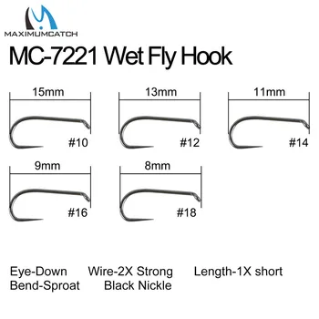 Maximumcatch Skristi Susiejimas Kablys 10#/12#/14# Žuvis-Draugiškas Barbless Wet Fly 