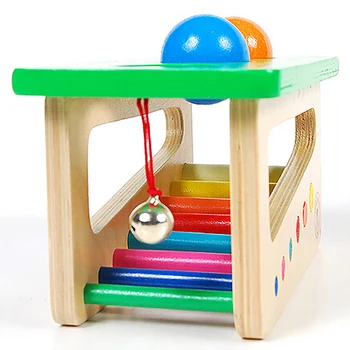 Mediniai Beldžiasi Plaktukas Valcavimo Kamuolys Jingle Bell Vaikų Muzikos Žaislas Žvalgybos Plėtros žaislas, skirtas kūdikiams, Vaikams, Vaikų Dovanų