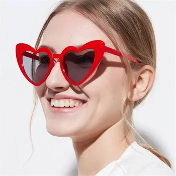 Meilė Širdies Cat Eye Akiniai nuo saulės Moterims Prekės ženklo Dizaineris Akiniai Derliaus Anti-UV Cateye Saulės Akiniai Moterų Atspalvių Oculos De Sol