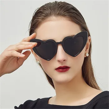 Meilė Širdies Cat Eye Akiniai nuo saulės Moterims Prekės ženklo Dizaineris Akiniai Derliaus Anti-UV Cateye Saulės Akiniai Moterų Atspalvių Oculos De Sol