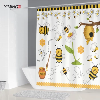 Mielas animacinių filmų bičių dušo užuolaidos miltligė įrodymas, vandeniui apdailos vonios kambarys su kabliu užuolaidos gali būti plaunami užuolaidų 200*180cm