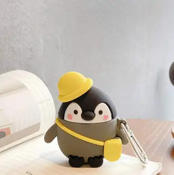 Mielas Animacinių filmų penguin 3D atveju airpods 1 2 baterijos dėžutė minkštas silikoninis Belaidžio 
