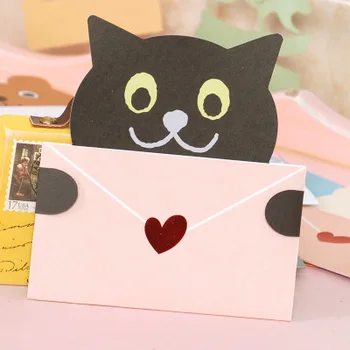 Mielas gyvūnų pranešimą kortelių mini paketo kortelės ačiū, kanceliarinės prekės vaikams atvirukai