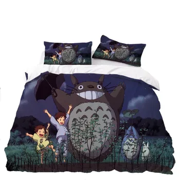 Mielas Totoro Patalynės Komplektas Anime Mano Kaimynas Totoro Antklode Padengti Twin Visą Karalienė King Size Namų Patalynės Komplektas Užvalkalas Skaičius 2/3 Gabalas