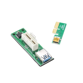 Mini PCI-E X1 ilgiklis PCIE 1X Plėtra Riser Card 90 stačiu Kampu USB Laidas, SATA Kabelis