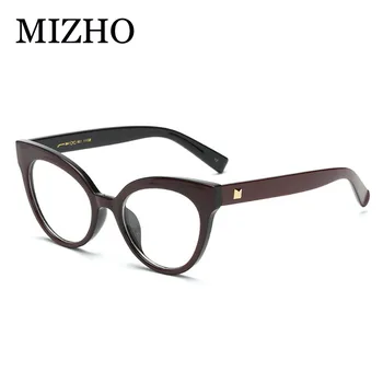 MIZHO Prekės Dizaineris Dryžuotas Vintage Akiniai, Rėmeliai Moterų Optinis Mados RAUSVOS spalvos, Madinga, Cat Eye akiniai, Rėmeliai ponios TR90