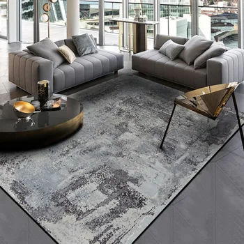 Modernus naujas šiaurės abstrakčiai cemento pilkumo rašalo kilimų kristalų aksomo miegamojo duris kambarį didelis kilimas grindų kilimėlis salonas tapete sofa