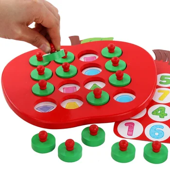 Montessori Ankstyvojo Lavinimo Žaislai Vaikams, Mediniai Apple Atminties Sutampantys Šachmatų Žaidimą Vaikams vaikams Atitikimo ir pažinimo Žaislas Dovanos