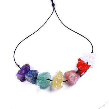 Natūralus akmuo kristalas Septynios čakros Krištolo Karoliai 7-kvarco spalva perlas terapijos akmens Kristalų pakabukas moters dovanos