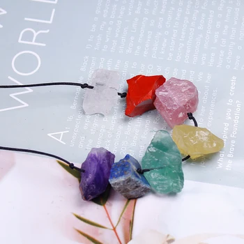 Natūralus akmuo kristalas Septynios čakros Krištolo Karoliai 7-kvarco spalva perlas terapijos akmens Kristalų pakabukas moters dovanos