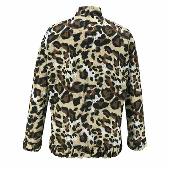 Nauja, Moterų Ilgas Rankovėmis Paltai Leopard 