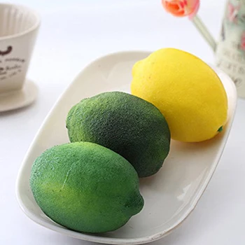 Naujas 8 Pack Dirbtinis, Netikras citrinos žaliosios Citrinos Vaisių Vaza Užpildas Namų Virtuvėje Šalies Apdaila, Geltona ir Žalia