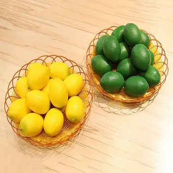 Naujas 8 Pack Dirbtinis, Netikras citrinos žaliosios Citrinos Vaisių Vaza Užpildas Namų Virtuvėje Šalies Apdaila, Geltona ir Žalia
