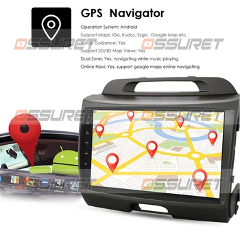 Naujas 9inch Android10 2Din Automobilių GPS Navigacija KIA Sportage 2011 2012 2013 2016 NODVD Bluetooth, TouchScreen