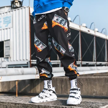 Naujas Mados Spausdinti Vyrų Haremas Kelnės Hip-Hop Atsitiktinis Streetwear Poilsiu Vyrų 2019 M. Vasaros Mados Elastinga Juosmens Kelnės LBZ45
