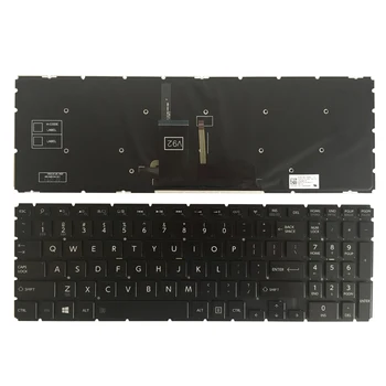 Naujas MUS klaviatūrą skirtą Toshiba Satellite Spindulys P55W P55W-B P55W-B5224 P55W-B5220 P55W-B5318 juoda MUMS nešiojamojo kompiuterio klaviatūra su Apšvietimu