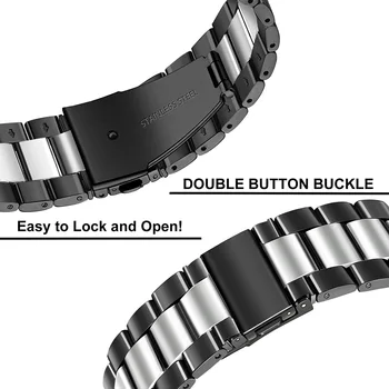 Naujas Nerūdijančio Plieno Watchband 22mm už LG G Watch/R/gerų manierų Asus ZenWatch 1 2 Vyrai WI500Q WI501Q Greito Atleidimo Juosta Riešo Dirželis