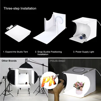 Naujas Nešiojamas Photostudio Box Rinkinys su LED Žiedo Šviesos Maža Nuotrauka Rekvizitai Įranga Studija Fotografavimo Palapinė Rinkinys DOM668