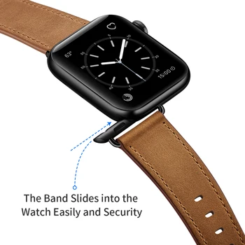 Naujausias natūralios Odos, klasikinis sagtis žiūrėti juosta, diržu, apple watch serija 1 2 3 4 5 iwatch 38mm 42mm watchband 40mm 44mm