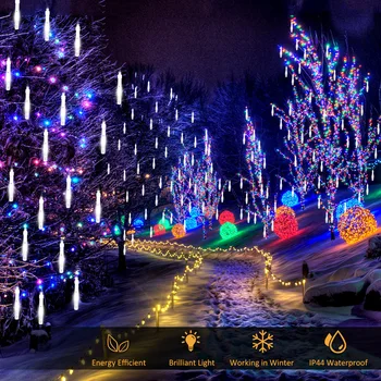 Naujųjų Metų Lauko Meteoras Dušas Lietaus IP68 10Tube LED String dega Medis Kalėdos Vestuves Dekoro USB/DC12V Pasakų Garliava