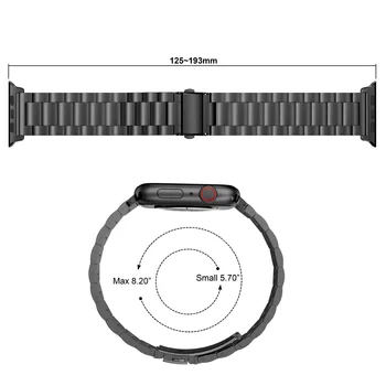 Nerūdijančio Plieno dirželis Apple Watch band iWatch se 6 metalo žiūrėti juostos adapteris 38mm 40mm 42mm 44mm Apyrankės Užsegimas series 5 4 3