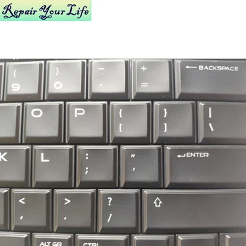 Nešiojamojo kompiuterio klaviatūra JAV anglų kalba Dell M13X-R2 054YTN NSK-LB1BC 0M Apšvietimu juoda Apšvietimu nauja