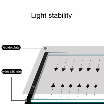 Nešiojamų A3 LED Šviesos Trinkelėmis, Lauke Piešimo Kopijuoti Valdybos Parengti Grafika Tablet Stalo Padas Skydelio Mygtukai Kopijuoti Lenta su Ryškumo reguliavimas