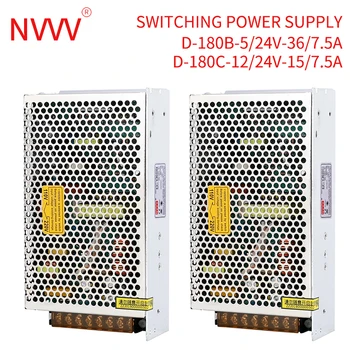 NVVV 180W dual output 5v impulsinis maitinimo šaltinis AC DC 12v 24v D-180B 24v6.25A 5v6A/ D-180C 24v5A 12v5A