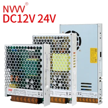 NVVV impulsinis Maitinimo šaltinis 35W 50W 75 W 100W 150W 350W LRS serijos ultra-plonas LED Driver AC 110V, 220V į 12V 24V DC Maitinimo šaltinis