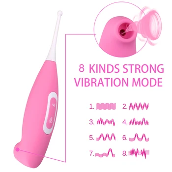 OLO 8 Greičiu Klitorio Stimuliatorius Liežuvis Vibruoja 2 in 1 G-taško Vibratorius Clit Sucker Spenelių Vibratorius Čiulpti Sekso Žaislai Moterims