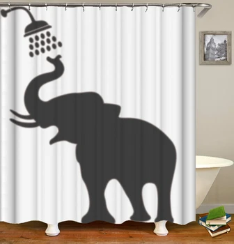 OLOEY 3D Spausdinimo Dušo Užuolaidos Gyvūnų Dramblys Užuolaidos Vonios kambarys Dekoro Individualų Dydžio Nuotrauką Vonios Užuolaidų Didmeninės