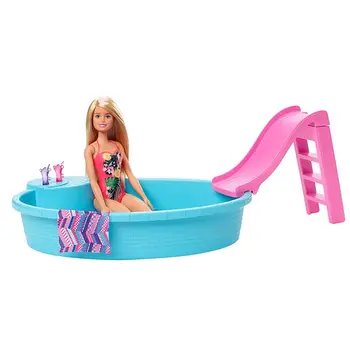 Originalias Barbie Lėlės, Vasaros Baseinas Playset su Skaidrių ir Reikmenys, Žaislai Mergaitėms, Vaikams, Dovanos Bonecas Lėlės Mados maudymosi kostiumėlį