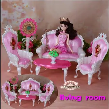 Originalus barbie kambarį namuose sofos dream doll house baldų priedai