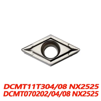 Originalus DCMT DCMT070202 NX2525 DCMT070204 DCMT070208 DCMT11T304 DCMT11T308 CNC tekinimo Dangos Karbido Įterpti Efektyvus