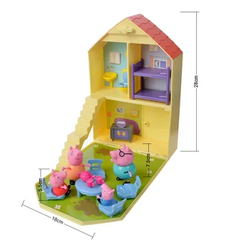 Originalus Peppa Pig Vaikų Žaislus, Namų Berniukų Ir Mergaičių Žaisti Namuose Su Šeima Iš Keturių Lėlės Žaislas, Skirtas Vaikų Naujųjų Metų Dovana