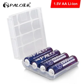 PALO 1,5 v AAA 900mWh 1,5 V AA 2800mWh Ličio Li-ion AA AAA Akumuliatorius + Baterijos Atveju AA, AAA tipo Baterijos