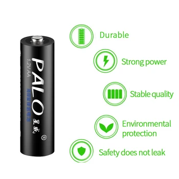 PALO 8PCS 3000 mAh 1.2 V AA baterijos Ni-mh AA tipo įkraunamos baterijos, žibintuvėlis žaislų automobilį aukštos kokybės, kad Kinijoje
